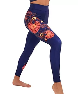 Legginsy - Joe Browns Damskie legginsy sportowe do jogi Sloe Joes z wysokim stanem i nadrukiem kwiatowym, NIEBIESKI, 34 - grafika 1