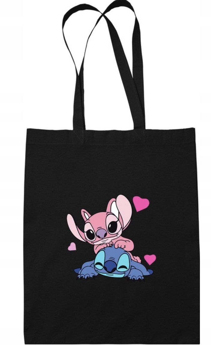 Eko Torba Czarna Lilo and Stich Bawełniana