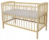 Łóżeczka i kojce - Łóżeczko dziecięce 120x60 Andrzej lakierowane sosnowe + materac kokos-gryka - miniaturka - grafika 1