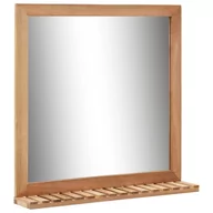 Lustra - vidaXL Lustro łazienkowe, 60x12x62 cm, z ramą z drewna orzechowego - miniaturka - grafika 1