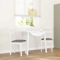 Krzesła - vidaXL Krzesła do jadalni z poduszkami 2 szt. Białe lite drewno gumowe - miniaturka - grafika 1