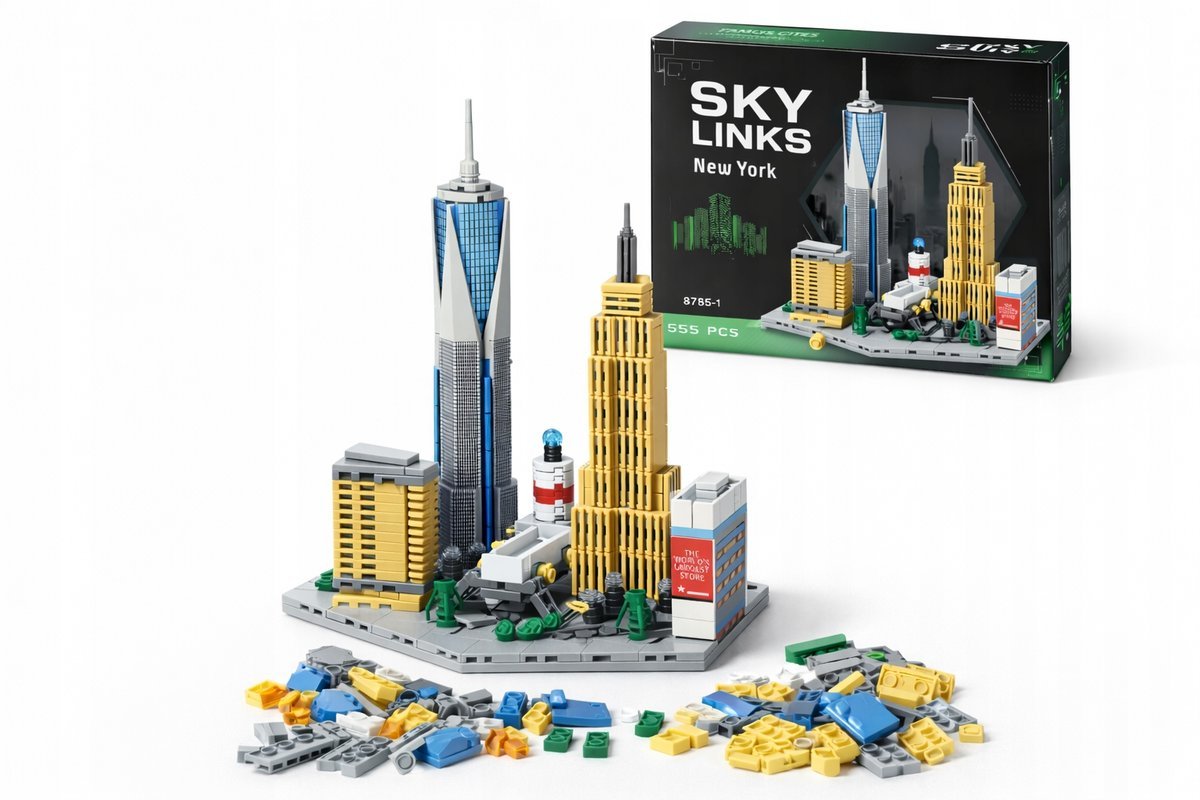 KLOCKI KONSTRUKCYJNE ARCHITEKTURA NOWY JORK NYC ZABAWKA ZESTAW 555EL