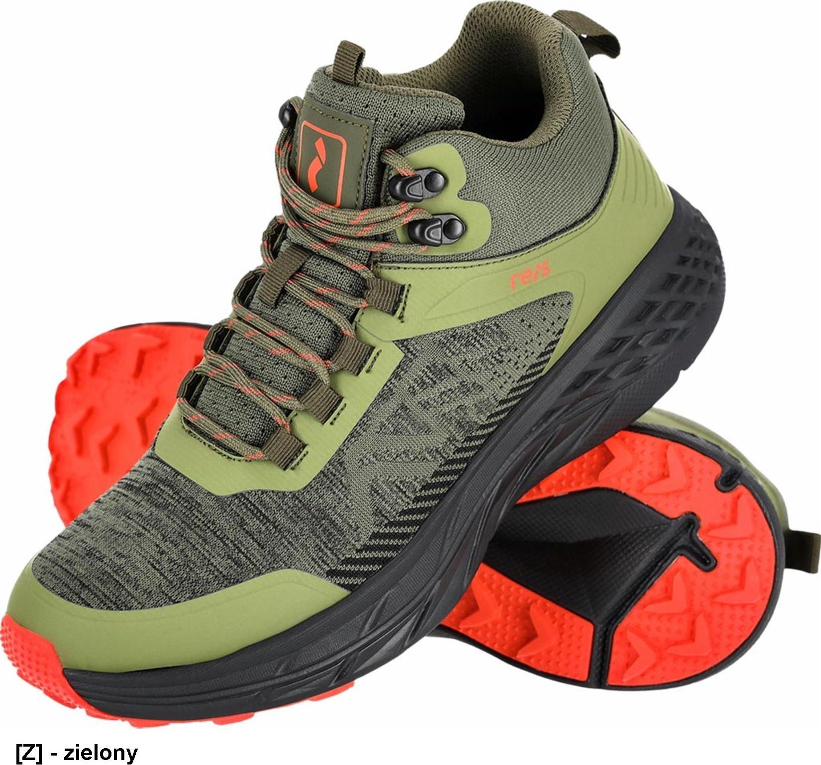 Buty trekkingowe męskie Reis BETNA - Lekkie i wygodne trzewiki męskie wykonane z dzianego materiału tekstylnego w połączeniu z PU podeszwa wykonana z phylonu oraz gumy 41
