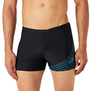 Kąpielówki męskie - Speedo Męskie majtki kąpielowe z logo Medley Aquashort Czarny/niebieski 38-40 811354G814 - grafika 1