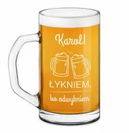 Szklanki - Kufel na piwo prosty z grawerem dla piwosza na imieniny - miniaturka - grafika 1