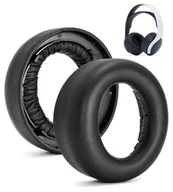 Akcesoria do słuchawek - Nauszniki Pady Gąbki do SONY PS5 Wireless PULSE 3D NATURALNA SKÓRA Czarne - miniaturka - grafika 1