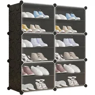 Szafki na buty - Modułowa Czarna Szafka Na Buty F1-A39 - miniaturka - grafika 1