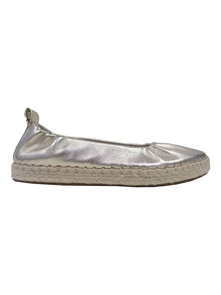 Högl Skórzane espadryle w kolorze srebrnym
