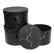 Opakowania i torebki na prezenty - Pudełko Flower Box 3szt Smile czarny Rozette - miniaturka - grafika 1