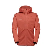 Kurtki męskie - Mammut Męska kurtka softshell z serii Ultimate VII, S, pomarańczowa, z kapturem, kurtka funkcyjna, z Gore Windstopper - miniaturka - grafika 1