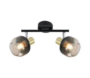 Prezent 27514 - Oświetlenie punktowe PEGAS 2xE14/40W/230V czarny/dymny - Lampy sufitowe - miniaturka - grafika 1