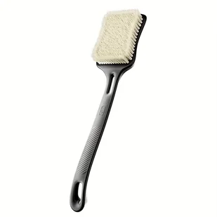 TEMU Ściereczka do Pleców z Długim Uchwytem i Dwoma Typami Włosia - Antypoślizgowy Ergonomiczny Uchwyt, Otwór do Zawieszenia - Peelingujący Skrobak - Pozostałe akcesoria do kąpieli i SPA - miniaturka - grafika 1