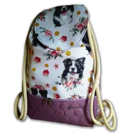 Plecaki worki - Plecak - worek z klapką psy - border collie - miniaturka - grafika 1