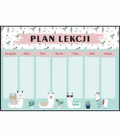 Szkolne artykuły papiernicze - Plan lekcji lamy i kaktusy, nowy rok szkolny, rozmiar 50x70 cm - miniaturka - grafika 1