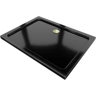 Brodziki prysznicowe - Mexen Flat brodzik prostokątny slim 120 x 90 cm, czarny, syfon złoty - miniaturka - grafika 1