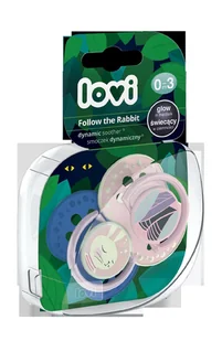 Canpol babies Lovi Follow the Rabbit smoczek dynamiczny do uspokajania dla dzieci 0-3 kolor niebieski i różowy 22/858 2 sztuki 1125952 - Pozostałe kosmetyki - miniaturka - grafika 3