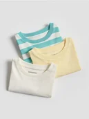 Bluzy i sweterki niemowlęce - Reserved - Bawełniany longsleeve 3 pack - złamana biel - miniaturka - grafika 1