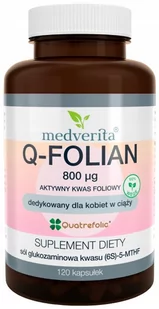 Medverita Q-Folian, Kwas Foliowy 800uq Ciąża, 120 Kap. - Witaminy i minerały - miniaturka - grafika 1