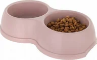 Miski dla psów - Barry King Miska plastikowa podwójna dla psów i kotów L, 1,2L, beżowa, 35x20cm, - miniaturka - grafika 1