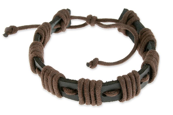 Bransoleta Brąz Czerń Męska Surf Style Emo