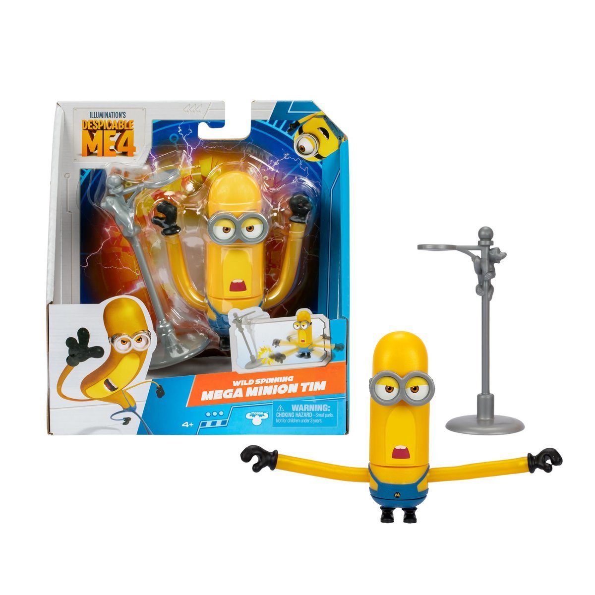 DM4 Despicable Me 4, figurka Minion Tim, figurka akcji, w tym unikalny dodatek mojego ulubionego złoczyńcy, rozmiar 10 cm, wiek 3 lat, gwiazda (MN40..
