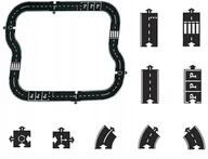 Zabawki konstrukcyjne - Gumowy Tor Drogowy Droga Gumowa Samochodowa 24 elementy - miniaturka - grafika 1