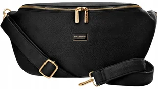 Peterson DUŻA NERKA Damska Torebka LISTONOSZKA Elegancka Klasyczna Czarna - Nerki - miniaturka - grafika 1