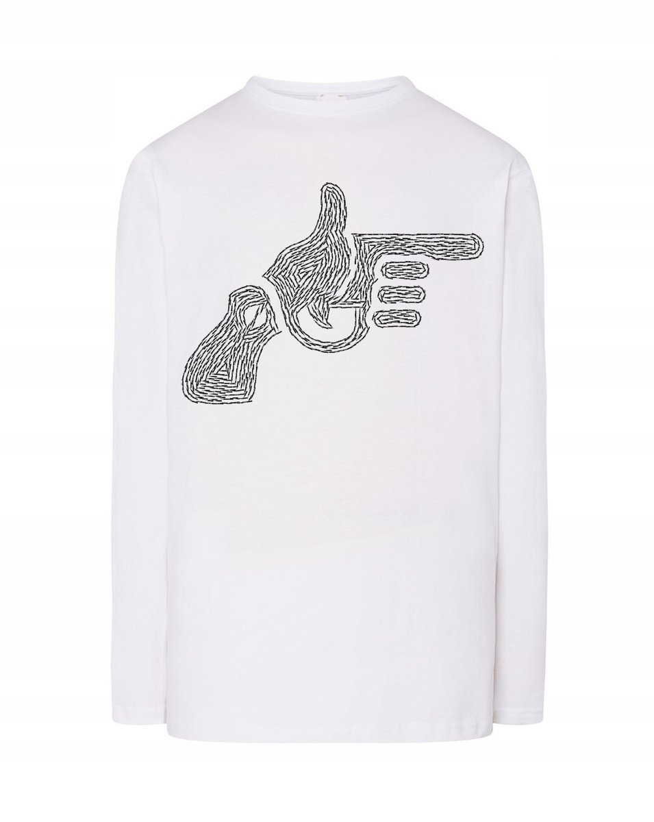 Longsleeve nadruk Ręka Pistolet Rewolwer r.3XL