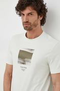 Koszulki męskie - Calvin Klein t-shirt bawełniany męski kolor zielony z nadrukiem - miniaturka - grafika 1