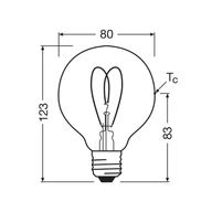 Żarówki LED - OSRAM LED Vintage G80 E27 4,9W 922 Heart Filament ściemniany złoty - miniaturka - grafika 1