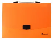 Teczki i skoroszyty - Titanum Teczka z rączką A4/12 przekładek fluo pomarańczowa AA770TIT - miniaturka - grafika 1