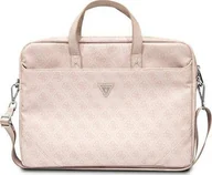 Torby na laptopy - Torba Guess Saffiano 4G Traingle Logo - torba na notebooka do 16", różowa GUE002443 - miniaturka - grafika 1
