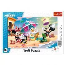Trefl Puzzle Ramkowe 15EL Zabawy Na Plaży Mickey - Puzzle - miniaturka - grafika 1