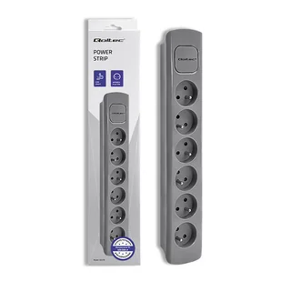QOLTEC Listwa zasilająca 6 gniazd 1.8m Szara 50277 - Listwy zasilające - miniaturka - grafika 2