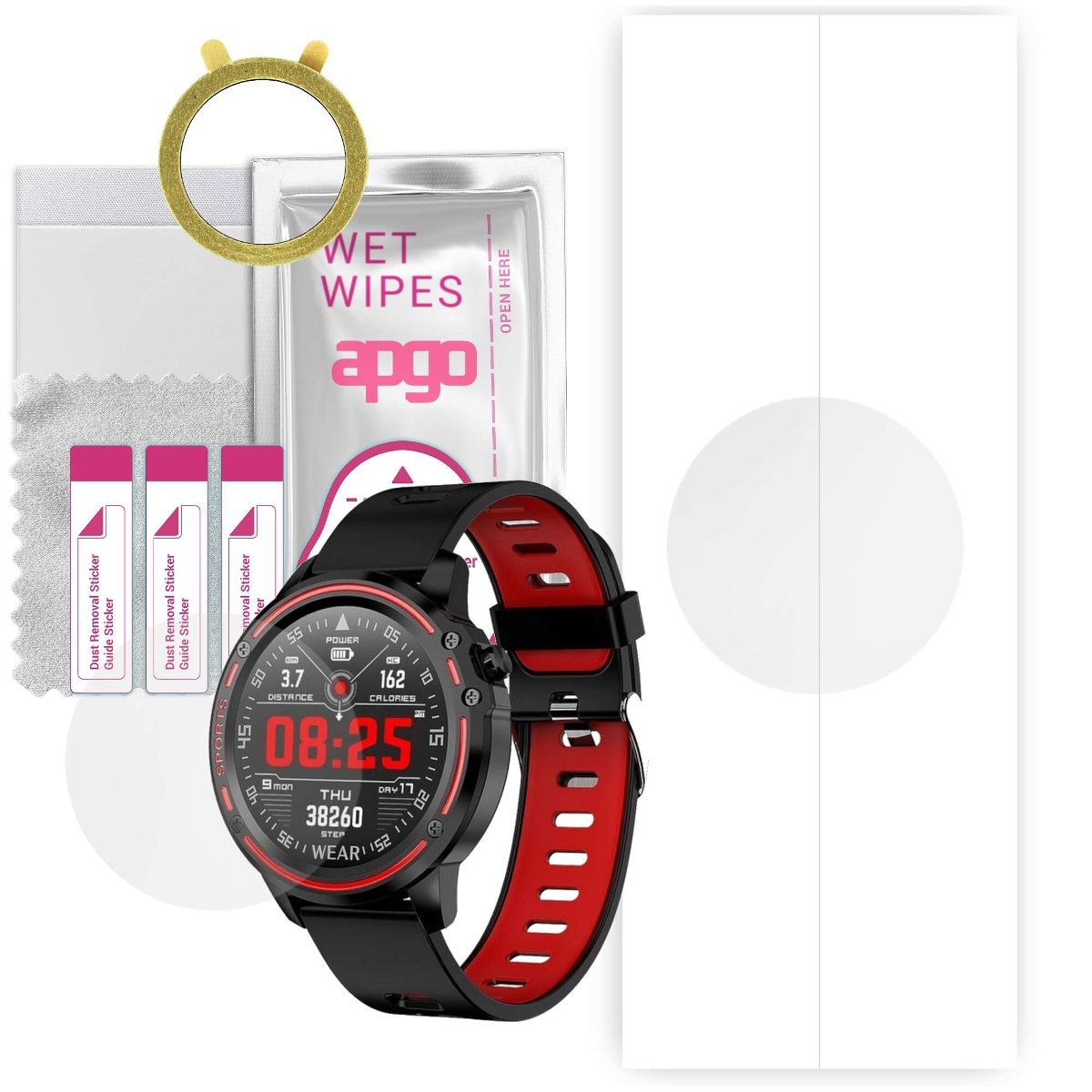 1x Folia hydrożelowa do Pacific Black PC00125 - apgo Smartwatch Hydrogel Protection Ochrona na ekran smartwatcha