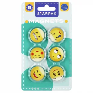 MAGNES KOL MIX EMOT 33MM OP6SZT STK B/C24/192 - Szkolne artykuły papiernicze - miniaturka - grafika 1