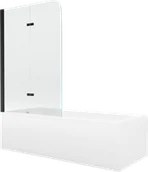 Wanny - Mexen Vega wanna prostokątna 170 x 70 cm z obudową i parawanem 2-skrzydłowym 100 cm, transparent, czarny - 550117070X9010027000 - miniaturka - grafika 1