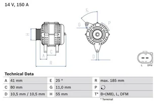 Alternator Bosch 0 986 083 760 - Alternatory - miniaturka - grafika 1