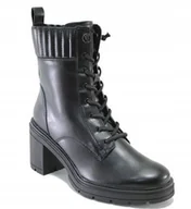 Botki damskie - MARCO TOZZI BOTKI ZA KOSTKĘ Z OCIEPLENIEM CZARNE 38 JIB - miniaturka - grafika 1