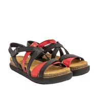 Sandały damskie - ART 1714 Rhodes, Sandały damskie, Nappa Black Red, 38 EU - miniaturka - grafika 1