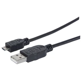 Manhattan Kabel Usb 2.0 A-Micro B M/M 1,8m, czarny - Kontrolery - miniaturka - grafika 2