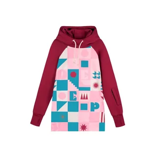 Bluzy narciarskie - Bluza outdoorowa z kapturem damska DEEP TRIP Cartoon softshell - grafika 1