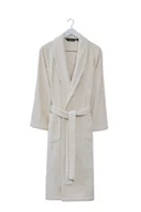 Szlafroki damskie - Elegancki szlafrok STELLA z koronką Kremowy XL - miniaturka - grafika 1