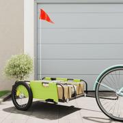 Przyczepki rowerowe - vidaXL Przyczepka rowerowa, zielona, tkanina Oxford i żelazo - miniaturka - grafika 1
