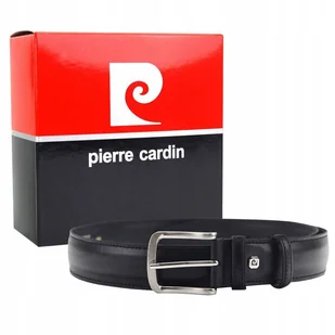 Skórzany pasek męski z klasyczną klamrą — Pierre Cardin - Paski - miniaturka - grafika 1