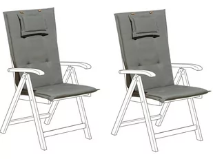 Beliani Zestaw 2 poduszek na krzesła ogrodowe szary TOSCANA - Fotele i krzesła ogrodowe - miniaturka - grafika 1