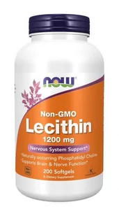 Now Foods NOW Non-GMO Lecithin 1200mg 200caps - Układ nerwowy - miniaturka - grafika 1