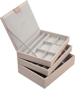 Szkatułka na biżuterię Stackers potrójna classic jasnoróżowo-szara - Pudełka i szkatułki - miniaturka - grafika 1