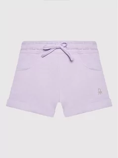 Spodnie i spodenki dla dziewczynek - Benetton United Colors Of Szorty sportowe 3J68I0973 Fioletowy Regular Fit - grafika 1