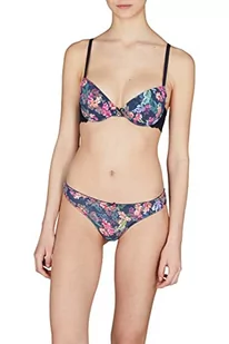 Emporio Armani Damski biustonosz push-up z mikrofibry na co dzień, Granatowy nadruk kwiatowy, 34 / D - Biustonosze - miniaturka - grafika 1